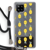 Ananas: Samsung Galaxy A42 5G Transparant Hoesje met koord