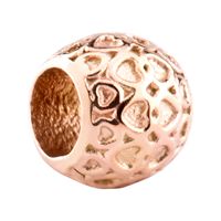 Bead voor beadsarmbanden Met roségoud verguld chirurgisch staal / Met roségoud verguld staal Beads