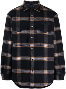 Tommy Hilfiger brushed-effect check-pattern overshirt - Bleu