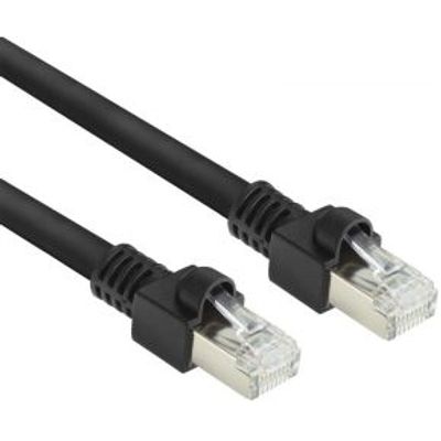 ACT Zwart 15 meter S/FTP CAT7 PUR flex patchkabel snagless met RJ45 connectoren (CAT6A compliant)