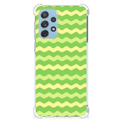 Samsung Galaxy A73 Doorzichtige Silicone Hoesje Waves Green