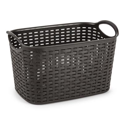 Plasticforte opbergmand - kastmandje - 6,4 liter - bruin - kunststof - 19 x 29 x 18 cm