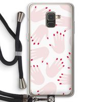 Hands pink: Samsung Galaxy A8 (2018) Transparant Hoesje met koord
