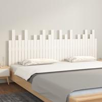 Hoofdbord wandmontage 204x3x80 cm massief grenenhout wit