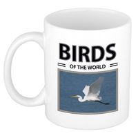 Foto mok Zilverreiger beker - birds of the world cadeau Zilvereigers liefhebber - feest mokken - thumbnail