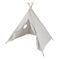 MISOU Tipi Tent - Kinderen - Speeltent - Jongens Meisjes - 120x120x150cm - Beige - Hout Katoen - thumbnail