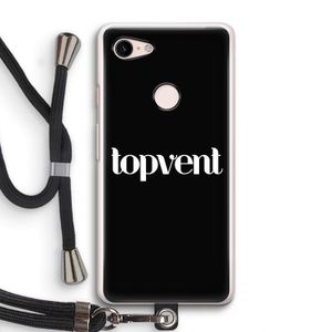 Topvent Zwart: Pixel 3 Transparant Hoesje met koord