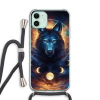 Wolf Dreamcatcher: iPhone 11 Transparant Hoesje met koord