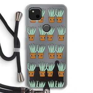 Sansevieria: Pixel 4a Transparant Hoesje met koord