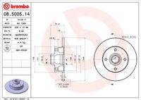 Remschijf BREMBO, Remschijftype: Massief, u.a. für VW, Seat