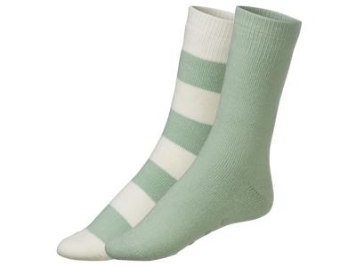 esmara 2 paar dames thermosokken (35-38, wit-groen/groen)