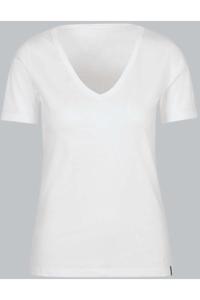 TRIGEMA Slim Fit Dames T-shirt wit, Effen