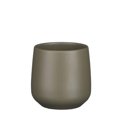 Amber pot rond groen mat h7xd8cm - Mica decorations