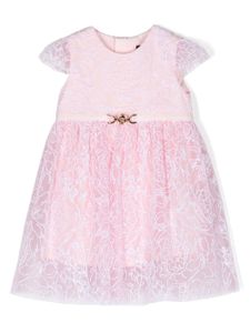 Versace Kids robe Barocco Flocked en tulle - Rose