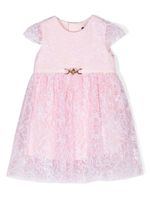 Versace Kids robe Barocco Flocked en tulle - Rose - thumbnail