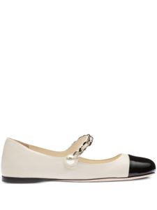 Miu Miu ballerines en cuir - Blanc