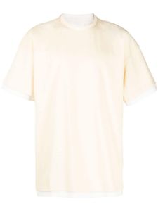 Jil Sander t-shirt bicolore à logo imprimé - Jaune