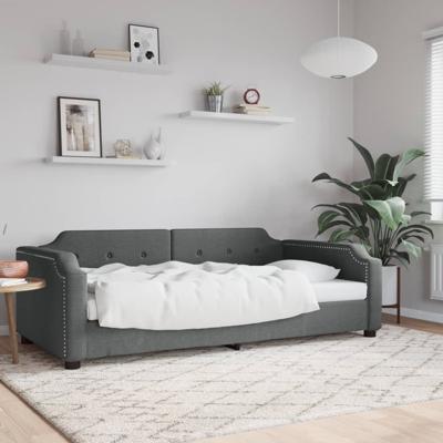 Slaapbank 90x190 cm stof donkergrijs