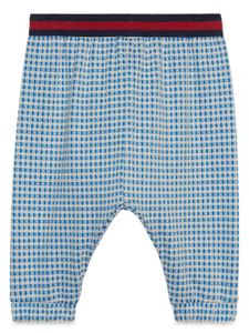 Gucci Kids pantalon en laine à motif monogrammé - Bleu