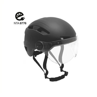 Falkx Helm vizier matzwart maat 51-54 cm (s)