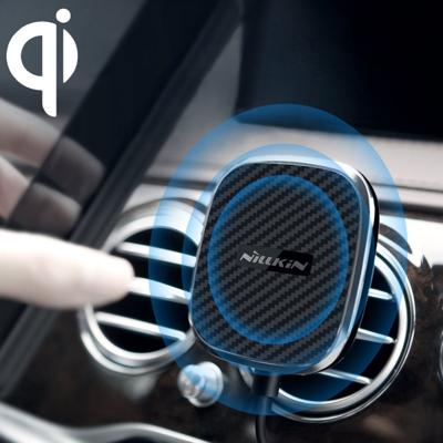 NILLKIN MC027 Air Outlet Vent Mount Clamp autohouder 10W snel opladen Qi magnetische Wireless Charger For iPhone 8 / 8 plus / X (zwart)