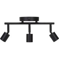 LED Plafondspot Mat Zwart Aluminium - 3-lichts GU10 Fitting Rechthoek