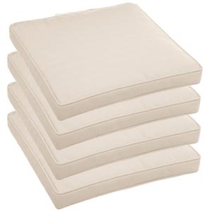 4x hesperide stoelkussens - voor binnen/ buiten - beige - 40x40x4 cm