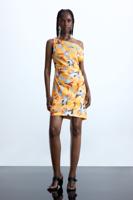 Asymmetrische bloemenjurk - ORANGE - L