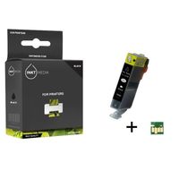 Inktmedia® - Inktcartridge - Geschikt Canon CLI-521BK inktcartridge Zwart MET CHIP - Cartridge met Inkt - thumbnail