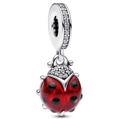 Pandora 792571C01 Hangbedel Red Ladybird zilver-emaille-kleursteen zilverkleurig-rood
