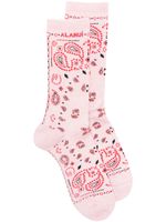 Alanui chaussettes nervurées à logo brodé - Rose