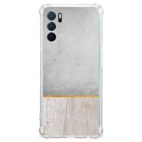 OPPO A16 | A16s | A54s Stevig Telefoonhoesje Wood Concrete
