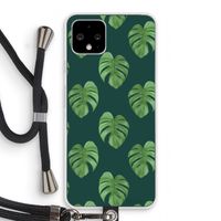 Monstera leaves: Pixel 4 Transparant Hoesje met koord
