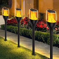 solar halloween led flikkerende vlam padverlichting buiten ip65 waterdichte zaklamp gazonverlichting kerst bruiloft tuin achtertuin loopbrug landschap decoratie 1/2 stuks Lightinthebox