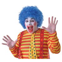 Voordelige blauwe clownspruik voor volwassenen