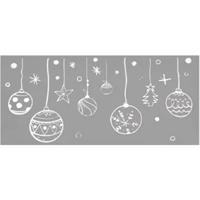 Kerst raamstickers Witte kerstballen - vel van 23 x 49 cm - raamdecoratie