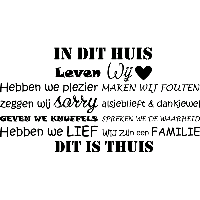 In dit huis leven wij - Muursticker - thumbnail