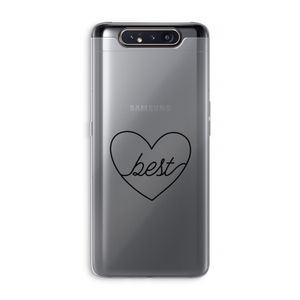 Best heart black: Samsung Galaxy A80 Transparant Hoesje