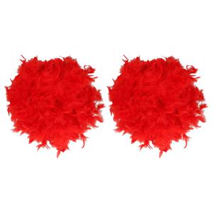 Boa veren kerstslingers - 2x st - rood - 180 cm - kerstboomversiering slinger