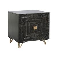 Nachtkastje Home ESPRIT Zwart Gouden 50 x 40 x 50 cm