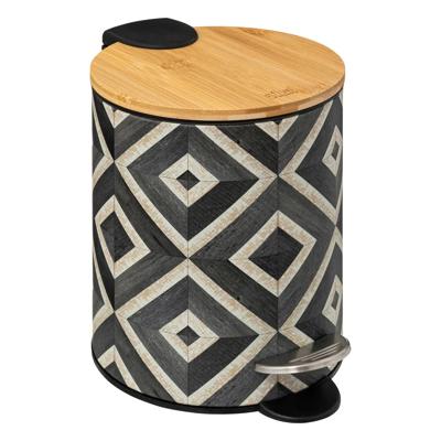 5Five Pedaalemmer Mystic - groen mix - 3 liter - metaal - 17 x 23 cm - voor toilet/badkamer