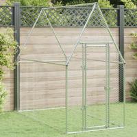 VidaXL Kippenhok 200x100x190 cm gegalvaniseerd staal zilverkleurig VidaXL Kippenhok 200x100x190 cm gegalvaniseerd staal zilverkleurig