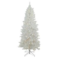 Funky White kunstkerstboom - 213 cm - wit - Ø 102 cm - 400 ledlampjes - besneeuwd - metalen voet - thumbnail