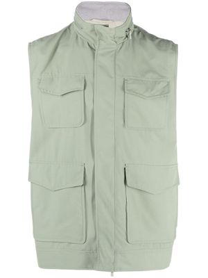 Eleventy gilet à col montant - Vert