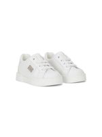 Dolce & Gabbana Kids baskets en cuir à plaque logo - Blanc