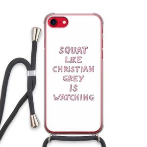 Christian Grey: iPhone SE 2020 Transparant Hoesje met koord