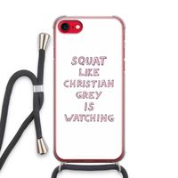 Christian Grey: iPhone SE 2020 Transparant Hoesje met koord