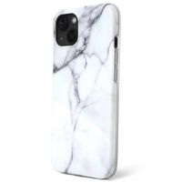 R2B® Marmer hoesje geschikt voor iPhone 14 - Model De Bilt - Inclusief screenprotector - Gsm case - Wit