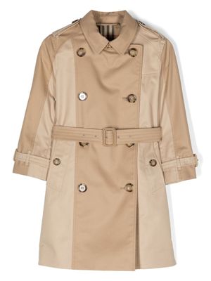 Burberry Kids trench à taille ceinturée - Tons neutres
