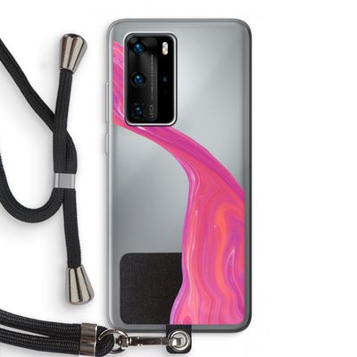 Paarse stroom: Huawei P40 Pro Transparant Hoesje met koord
